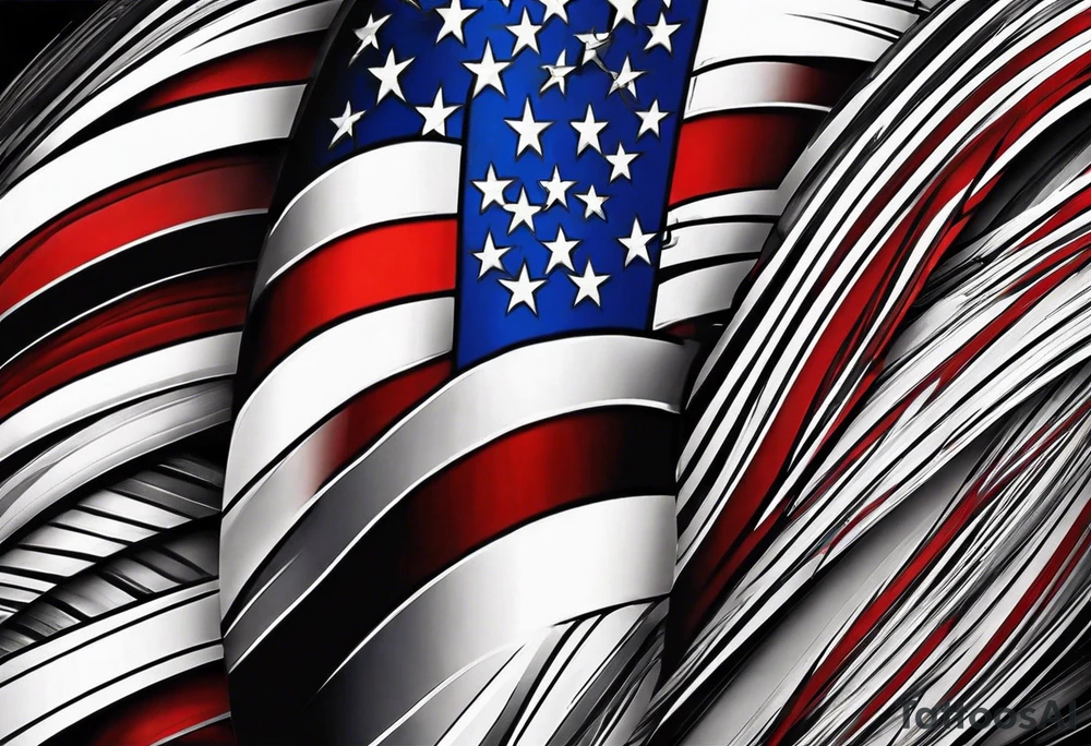american flag leg sleeve tattoo idea