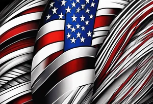 american flag leg sleeve tattoo idea