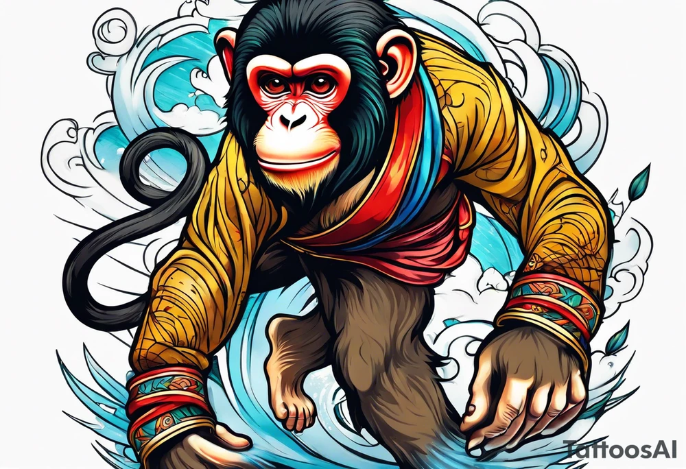 fulj body jumping monkey tattoo idea
