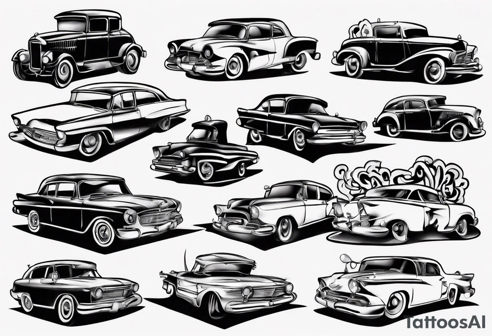 Car infront of sunset tattoo idea