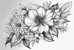 floral leg sleeve tattoo idea