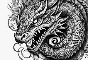 Scary taniwha tattoo idea
