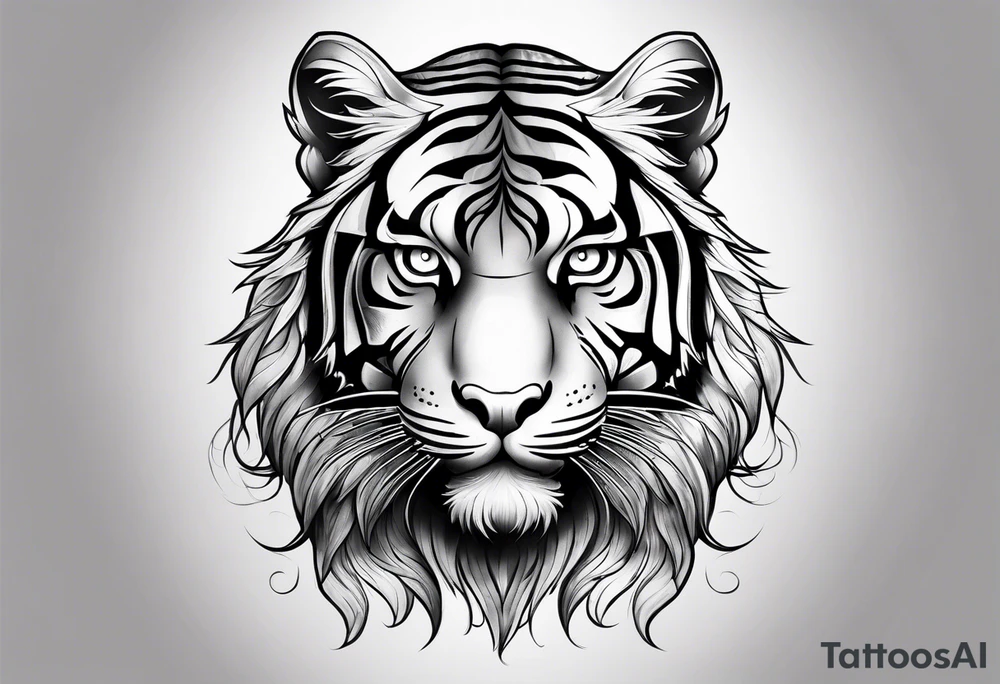 tiger standing up tattoo idea