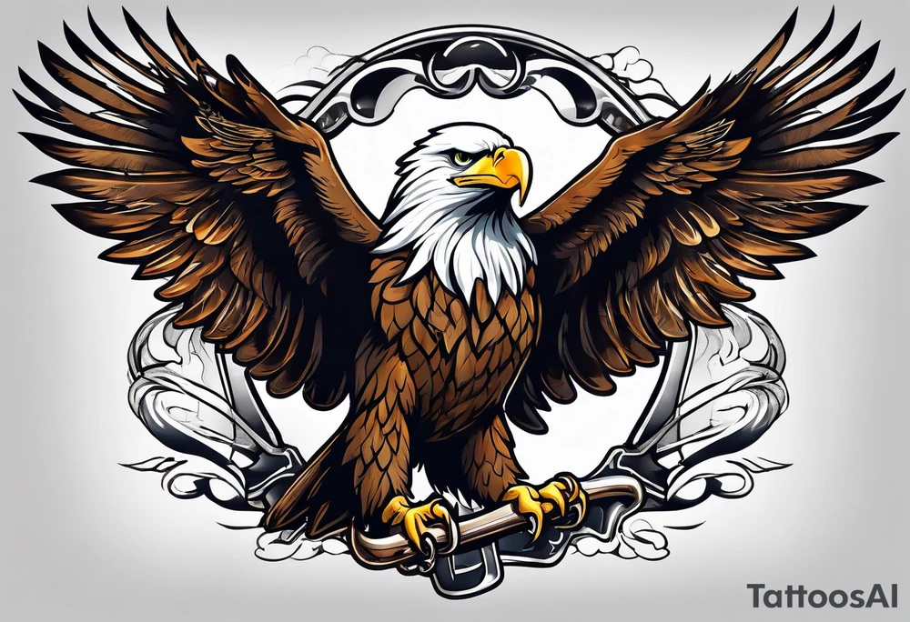 eagle drinking beer tattoo idea