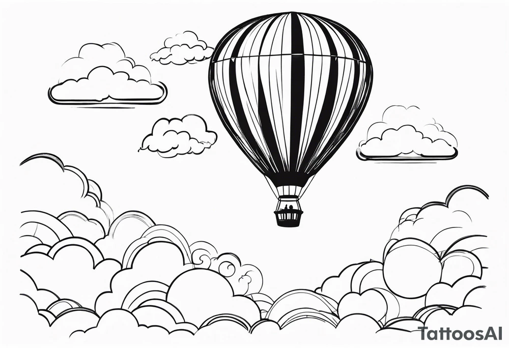 Hot air balloon in clouds. tattoo idea