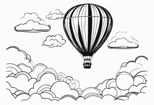 Hot air balloon in clouds. tattoo idea
