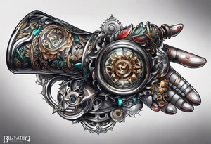 mechanical arm tattoo idea