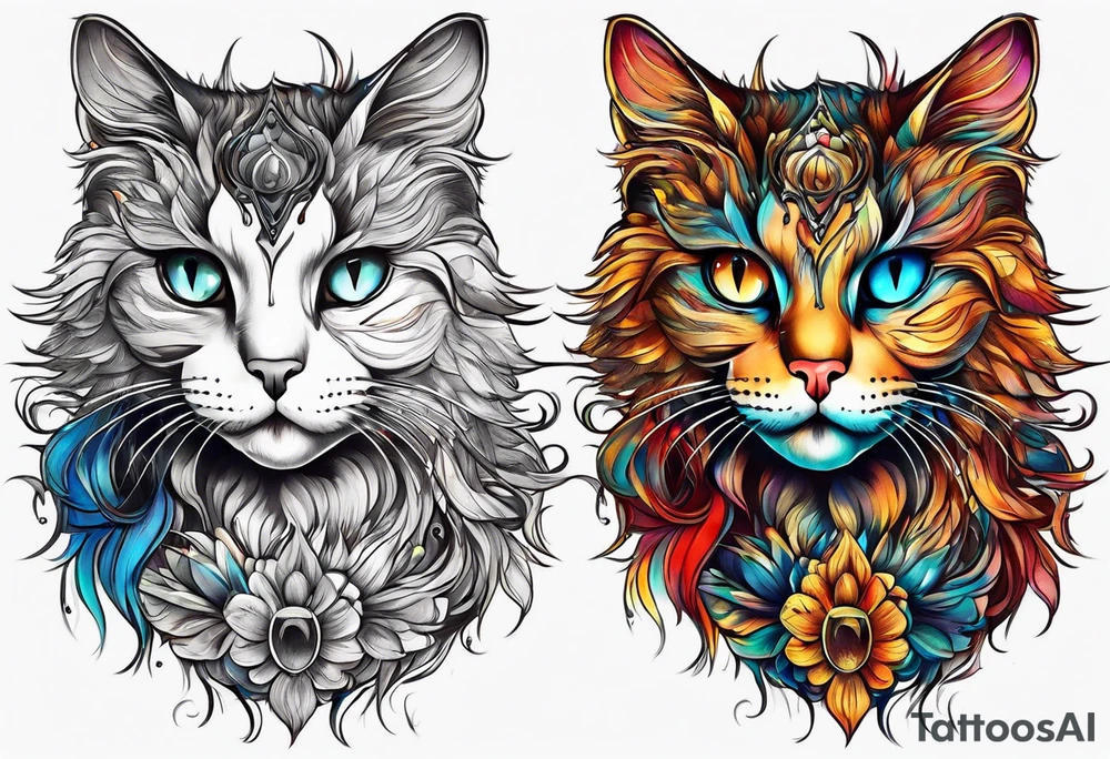 cats head tattoo idea