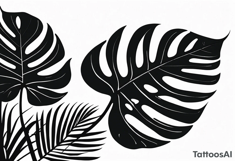 monstera tattoo idea
