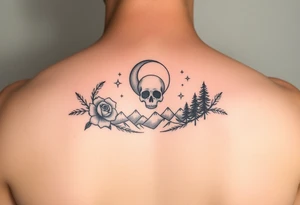 flowers skull lovers
Crescent moon and stars mountains forests
Feminine tattoo idea