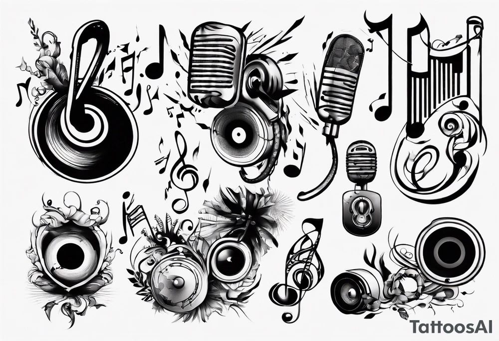 music sound tattoo idea