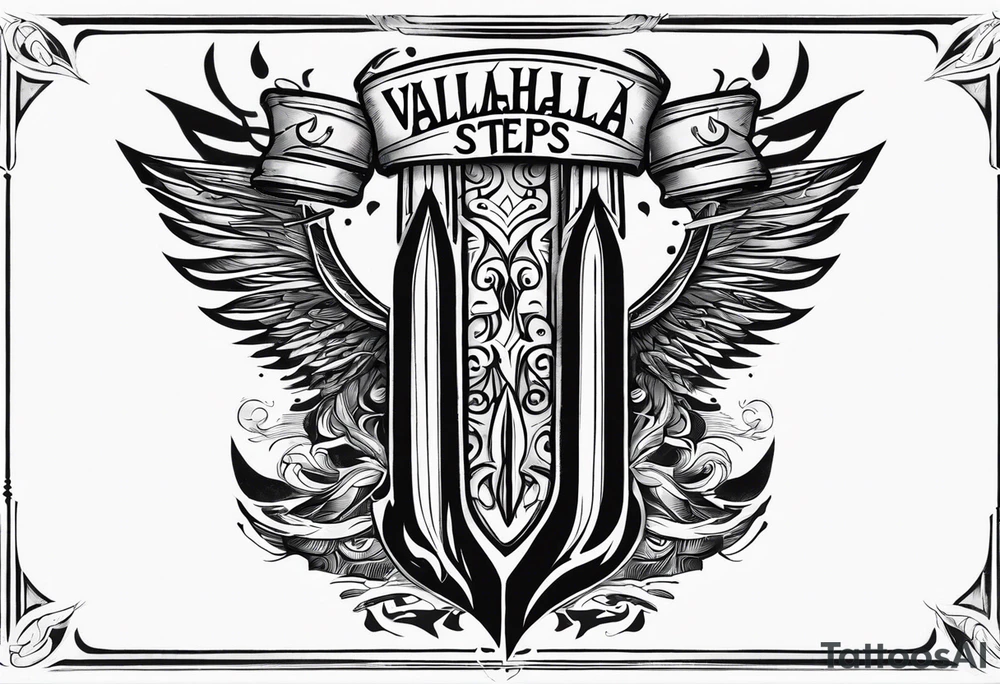 Valhalla  steps fire sword tattoo idea