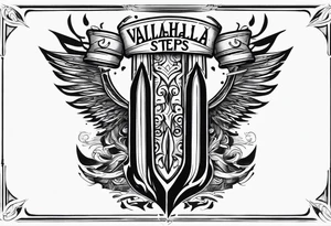 Valhalla  steps fire sword tattoo idea