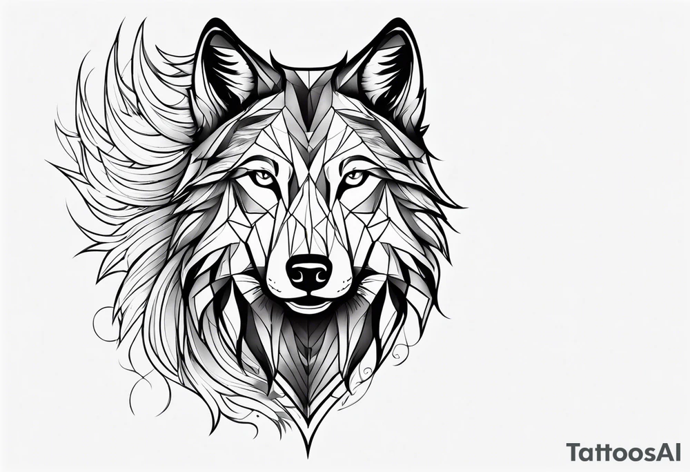Spiritual wolf tattoo idea