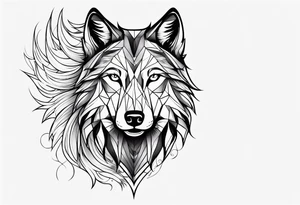 Spiritual wolf tattoo idea