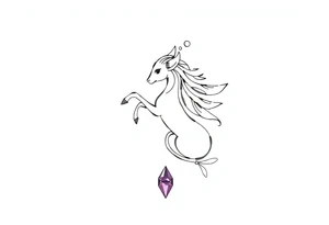 Zodiac sign Aquarius amethyst birthstone mother of 3 girls loves animals tattoo idea