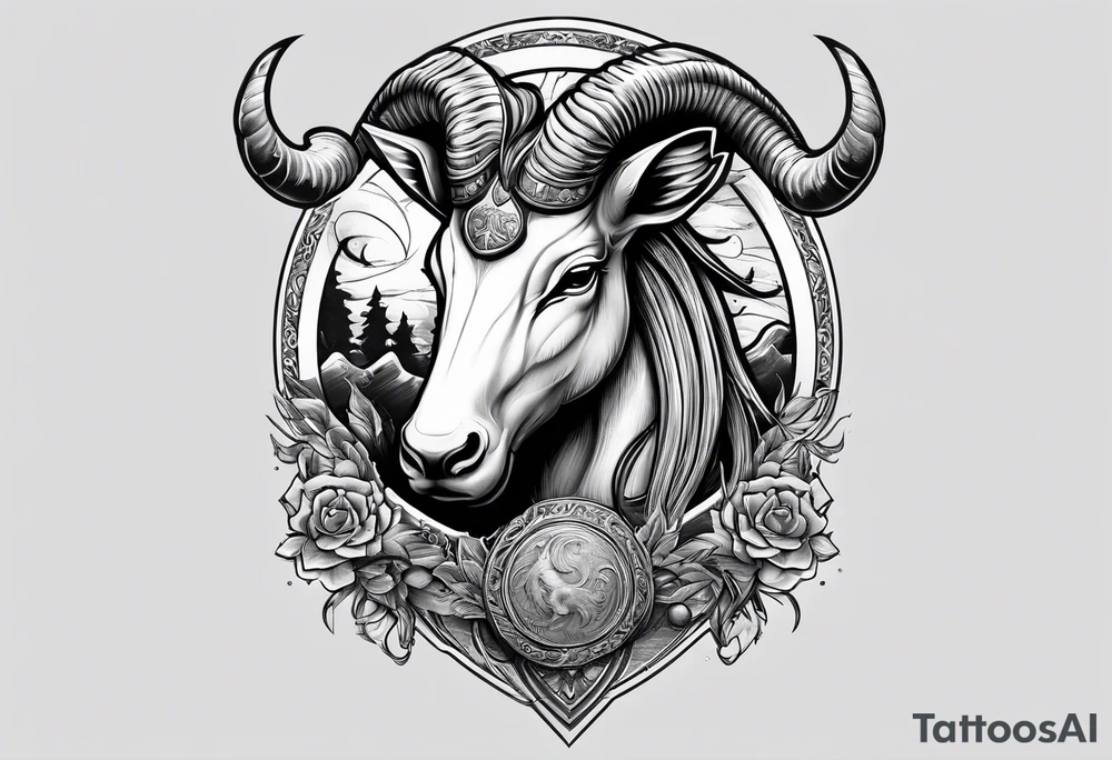 capricorn with shotgun tattoo idea
