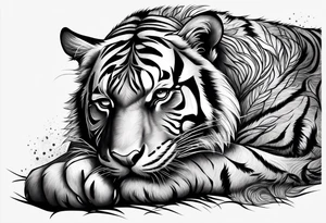 tiger sleeping tattoo idea