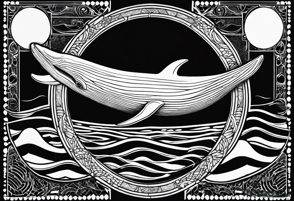 Blue whale and the moon tattoo idea
