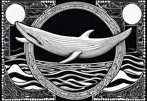 Blue whale and the moon tattoo idea