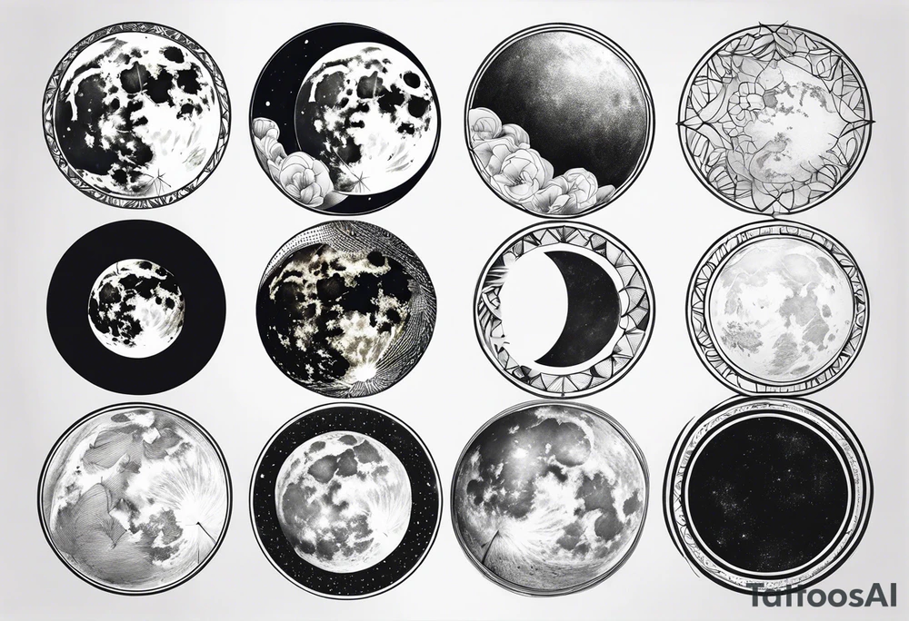 Lunar phases tattoo idea