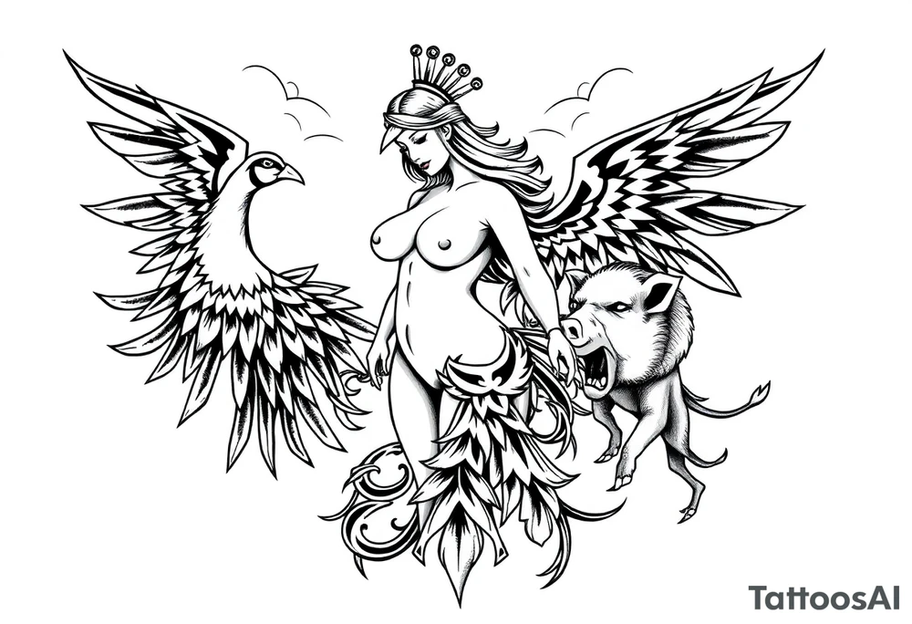 fat naked sexy woman , peacock , pig ,cakes, liquor, cigerette, Storm clouds, pig, peacock , fat sexy naked fat woman, cupcakes, noose , money, goat lion, couple having sex, cigerette storm lightening, killing, darkness death, violent majestic creatures tattoo idea