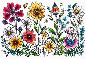 small wildflowers tattoo idea