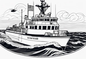 Left arm sleeve tattoo United States Coast Guard tattoo idea