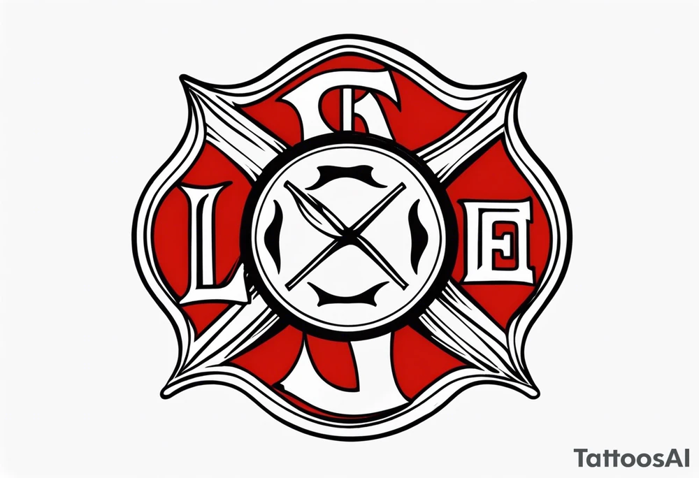 A firefighter Maltese cross with my children's initials in the top and bottom.  L.D.O on top and I.G.O ON THE BOTTOM tattoo idea