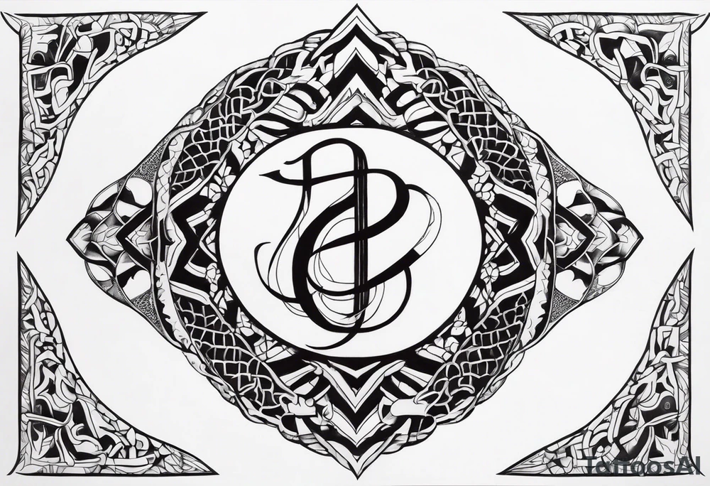 The name Harmony with a python through it tattoo idea