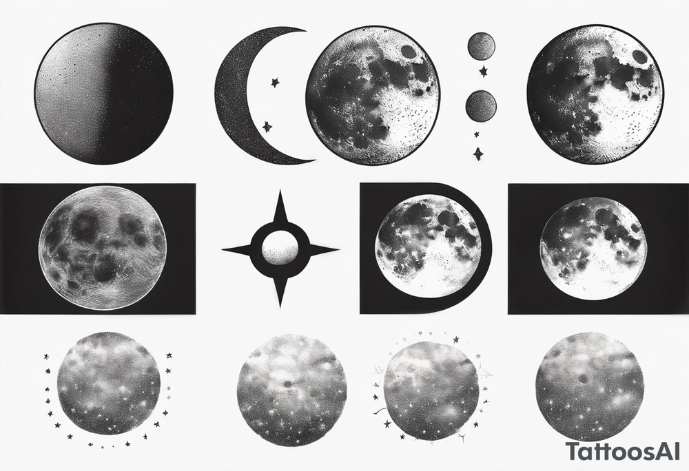 Realistic moon tattoo idea