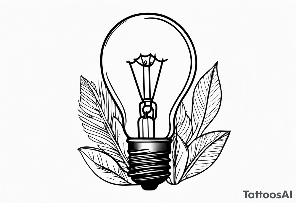 Light bulb with plants inside tattoo idea