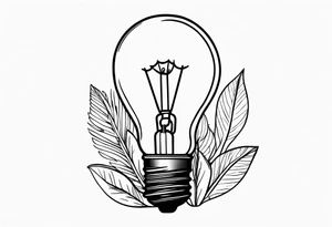 Light bulb with plants inside tattoo idea