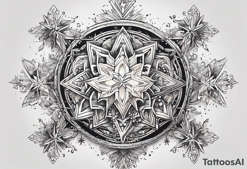 Constellation, animal, snowflake tattoo idea