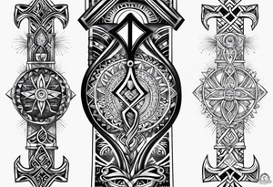 ankh mixed maori for whole arm tattoo idea