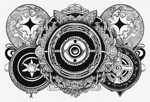 Gear shifting knob and money and fire tattoo idea