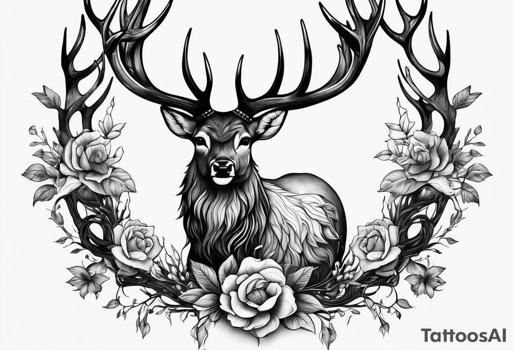 Deer horn tattoo idea