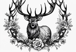Deer horn tattoo idea