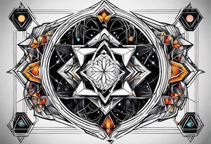 Secret geometry in the space galaxy tattoo idea