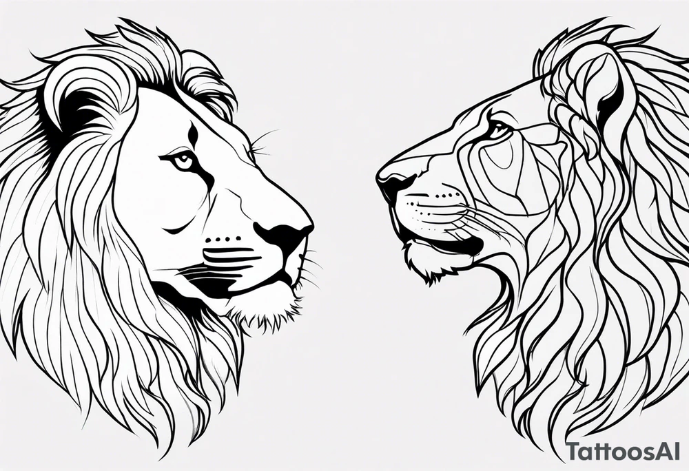 powerful majestic lion, close-up tattoo idea