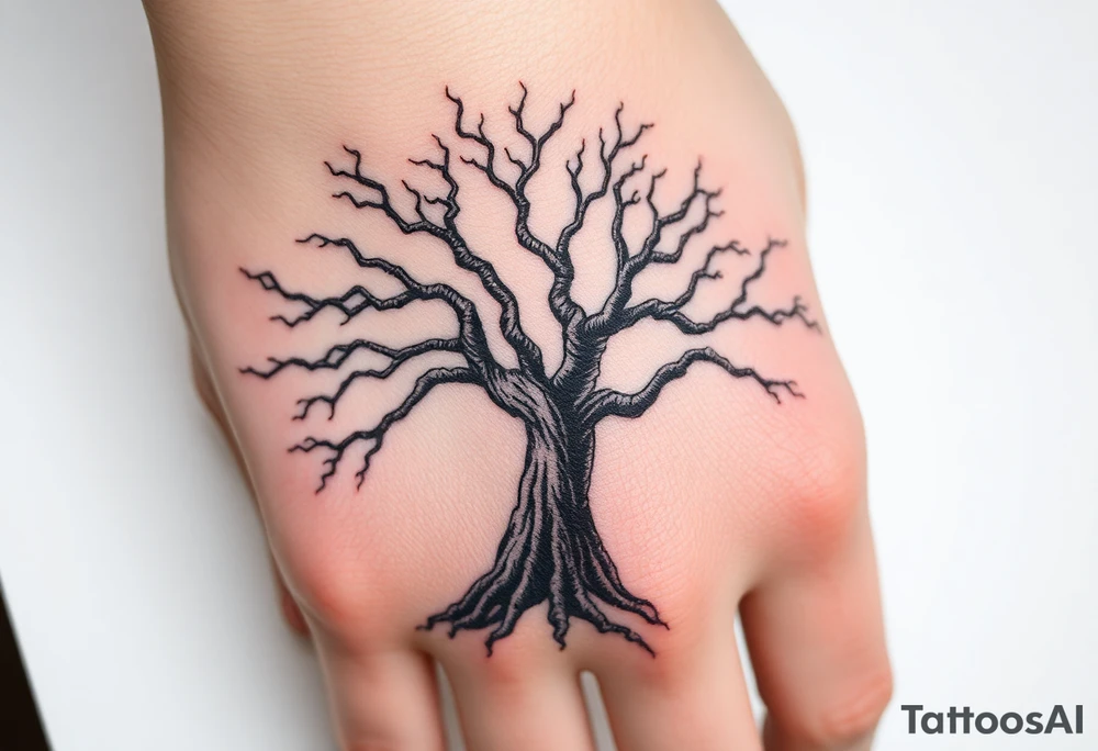 old dead majestic tree tattoo idea