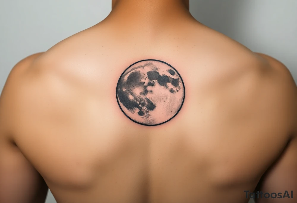 A fine line moon with the sun coming out behind it tattoo idea