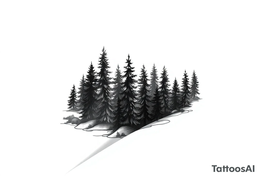 Coniferouse forest silhouette around the forearm a tattoo tattoo idea Coniferouse forest silhouette around the forearm a tattoo tattoo idea