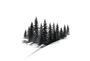 Coniferouse forest silhouette around the forearm a tattoo tattoo idea