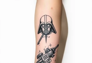 star wars in a linear design for forearm not more than 15 cm tattoo idea