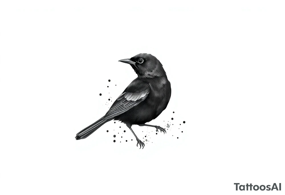 Male European Blackbird tattoo idea tattoo idea