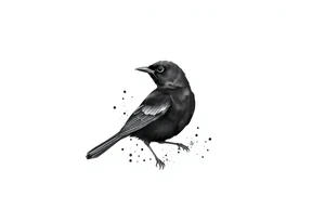 Male European Blackbird tattoo idea tattoo idea