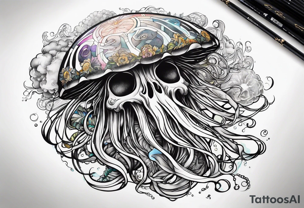 Jellyfish and atlas that the one in Greek methodology as a god tattoo idea