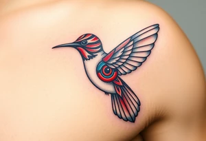 A hummingbird with the Eye of Horus as its body
 (only red , blue and black are possible colors) tattoo idea