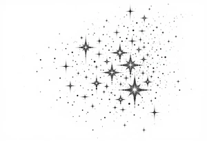 Small stars and tears background tattoo idea